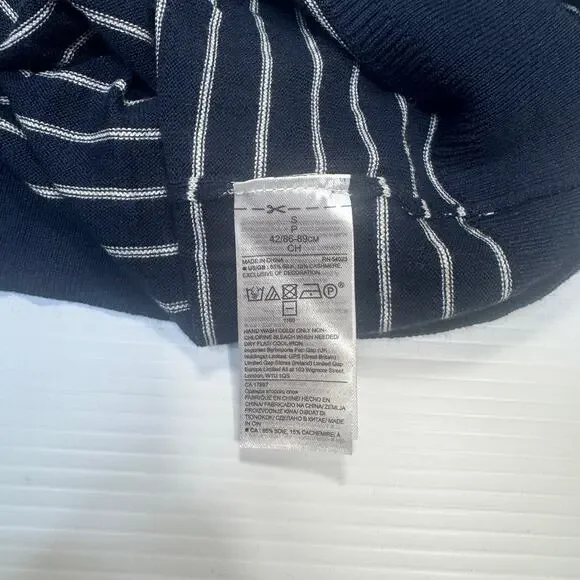 Banana Republic Silk Cashmere Striped Sweater Navy White Women’s Small Nautical - Picture 11 of 15